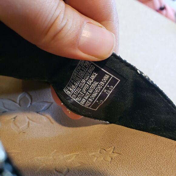 Skechers Women's Beverlee Palace Slip On Wedge Sandals Black/Gold Size 9.5 - Picture 6 of 7